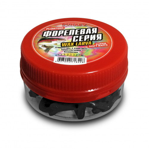 Приманка DT-WAX-LARVA 50мм-6шт, цвет (701) черный