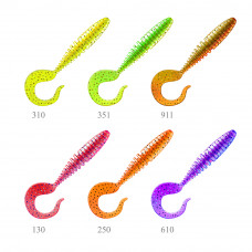 Приманка Zub Twist 30мм-15шт (цвет 351) шартрез с блестками