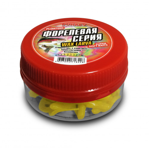 Приманка DT-WAX-LARVA 35мм-8шт, цвет (301) желтый