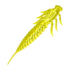 Приманка Zub Larva 100мм-4шт (цвет 310) желтый с блестками