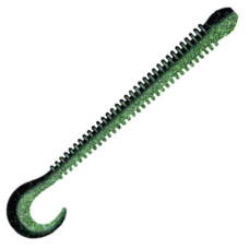 Приманка Zub Worm-Zander 108мм-5шт (цвет 040) черныи верх-изумруд низ