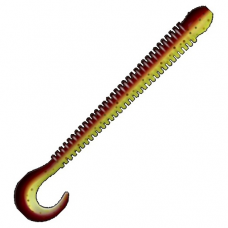 Приманка Zub Worm-Zander 108мм-5шт (цвет 409) машинное масло верх-желтыи низ
